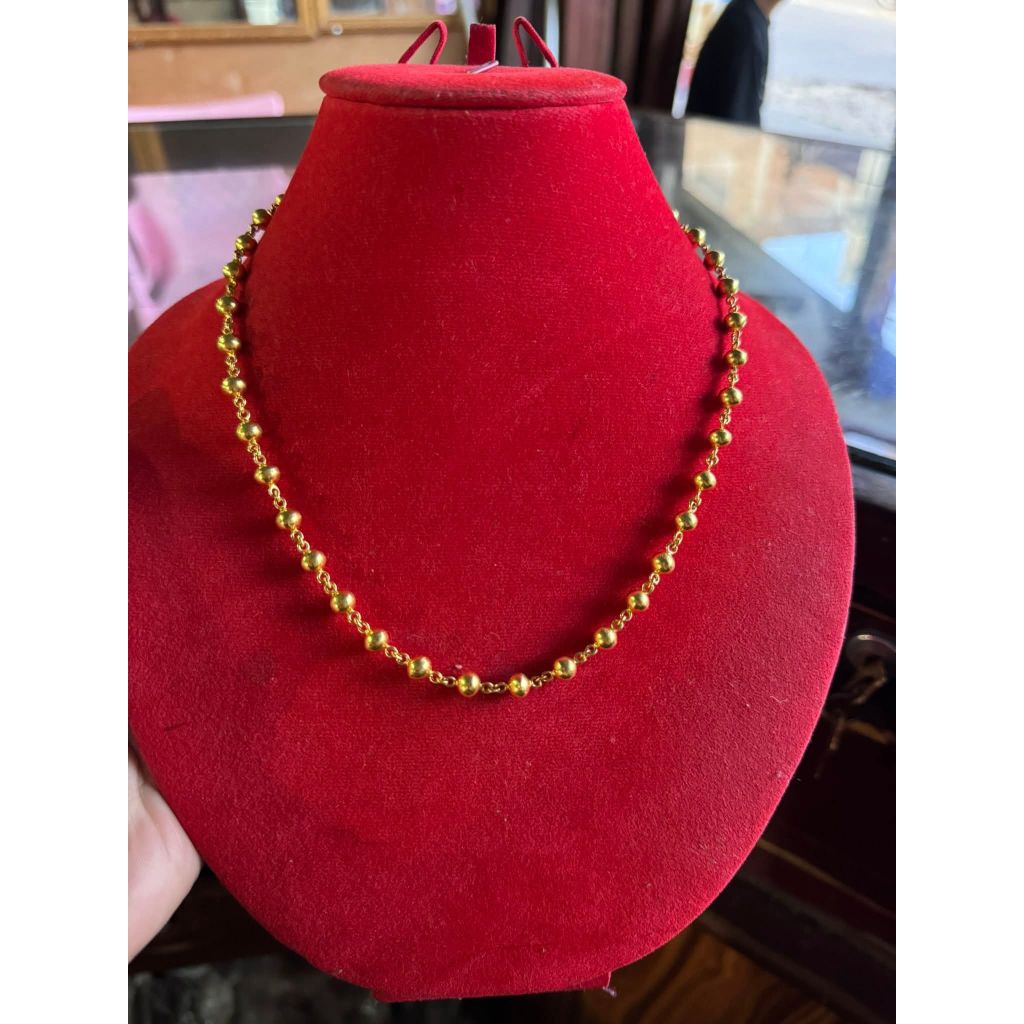 kalung bola-bola 30 gram Emas LM/London 24K kadar 99,9%