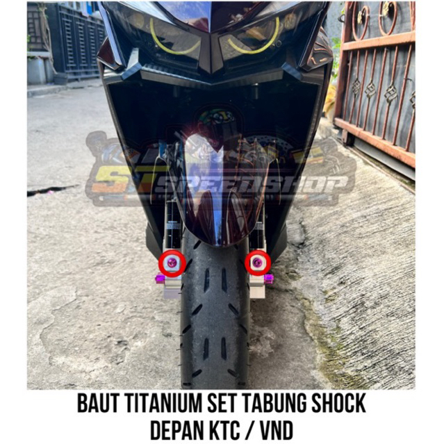 Baut Titanium Set Tabung Shock Depan KTC