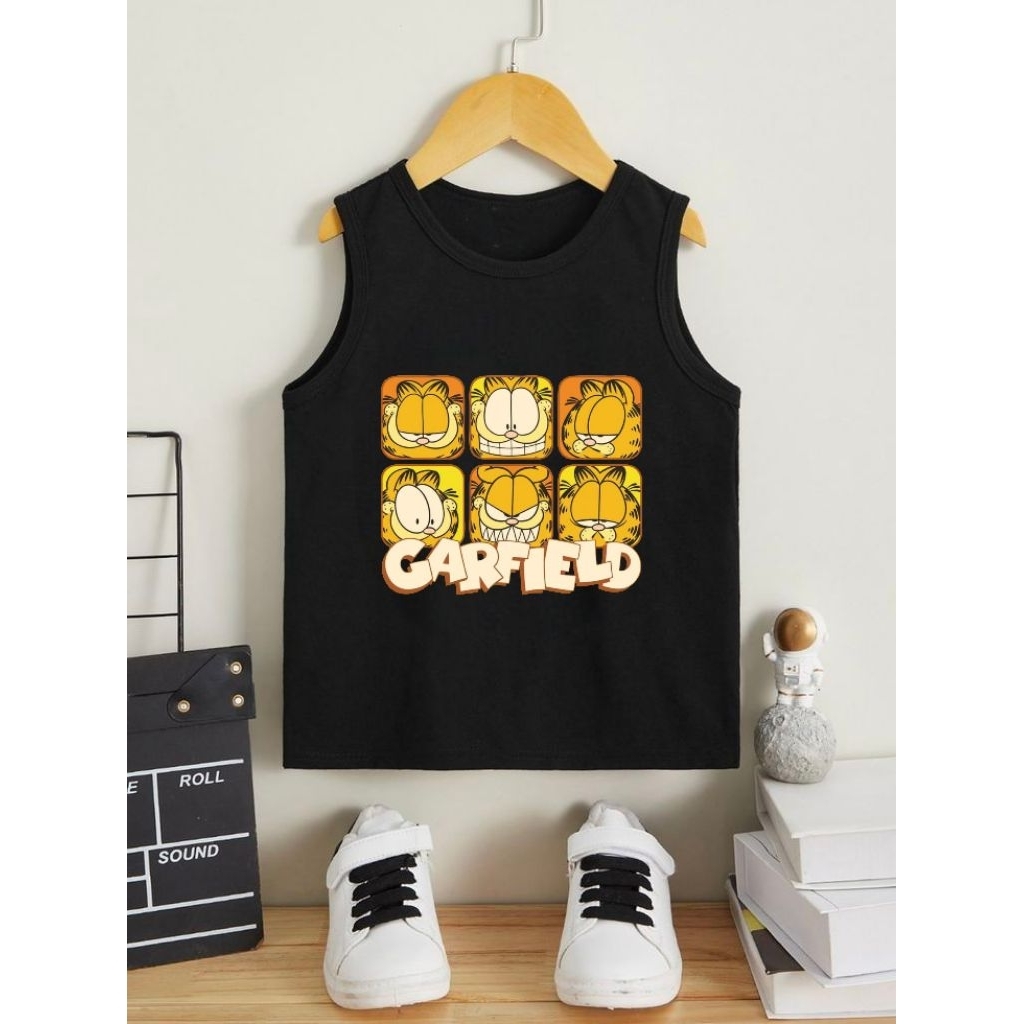 KAOS SINGLET/LETBONG ANAK UNISEX GARFIELD USIA 2-9 TAHUN/DALAMAN ANAK PEREMPUAN & LAKI-LAKI