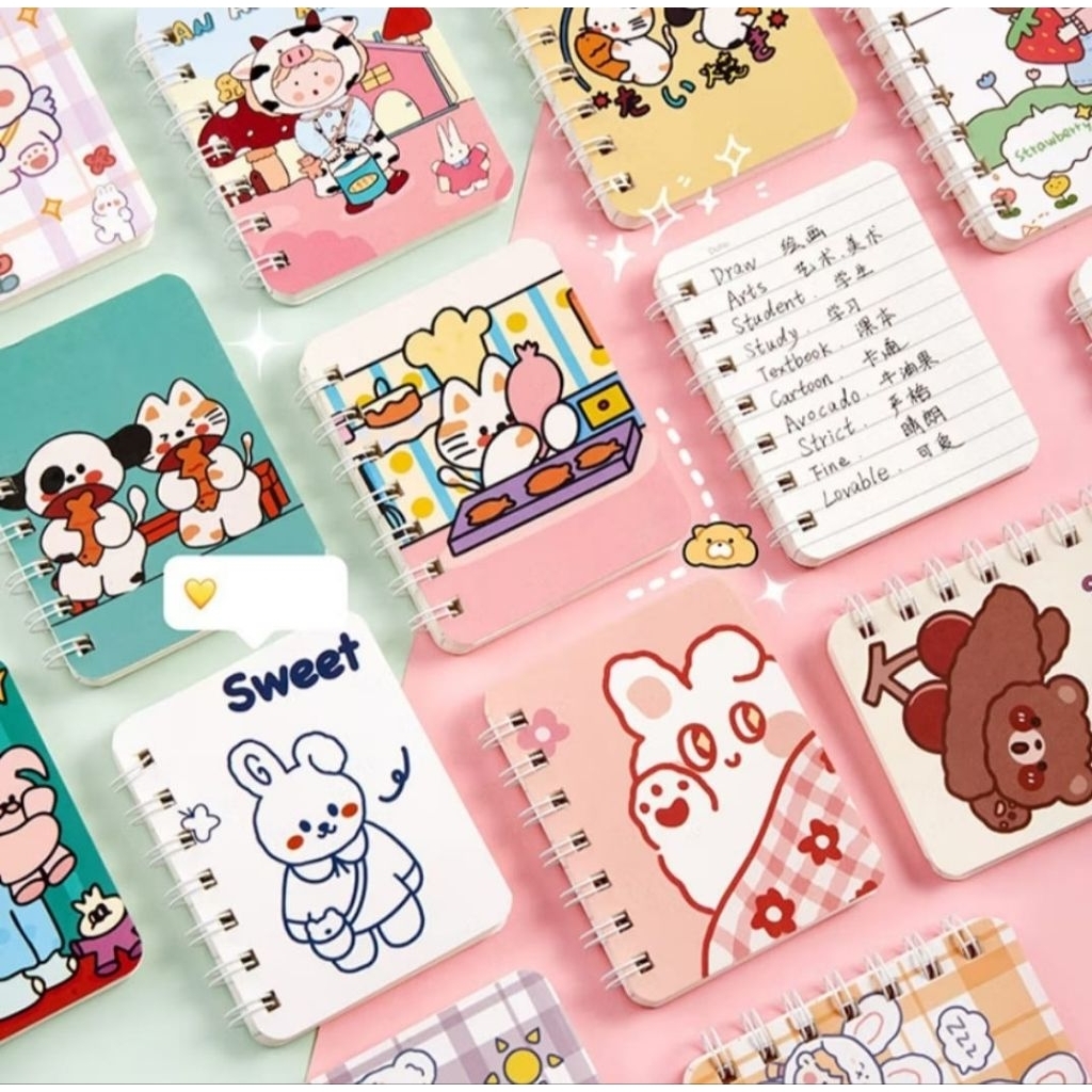 Notes A7 Spiral Karakter Notebook Aesthetic