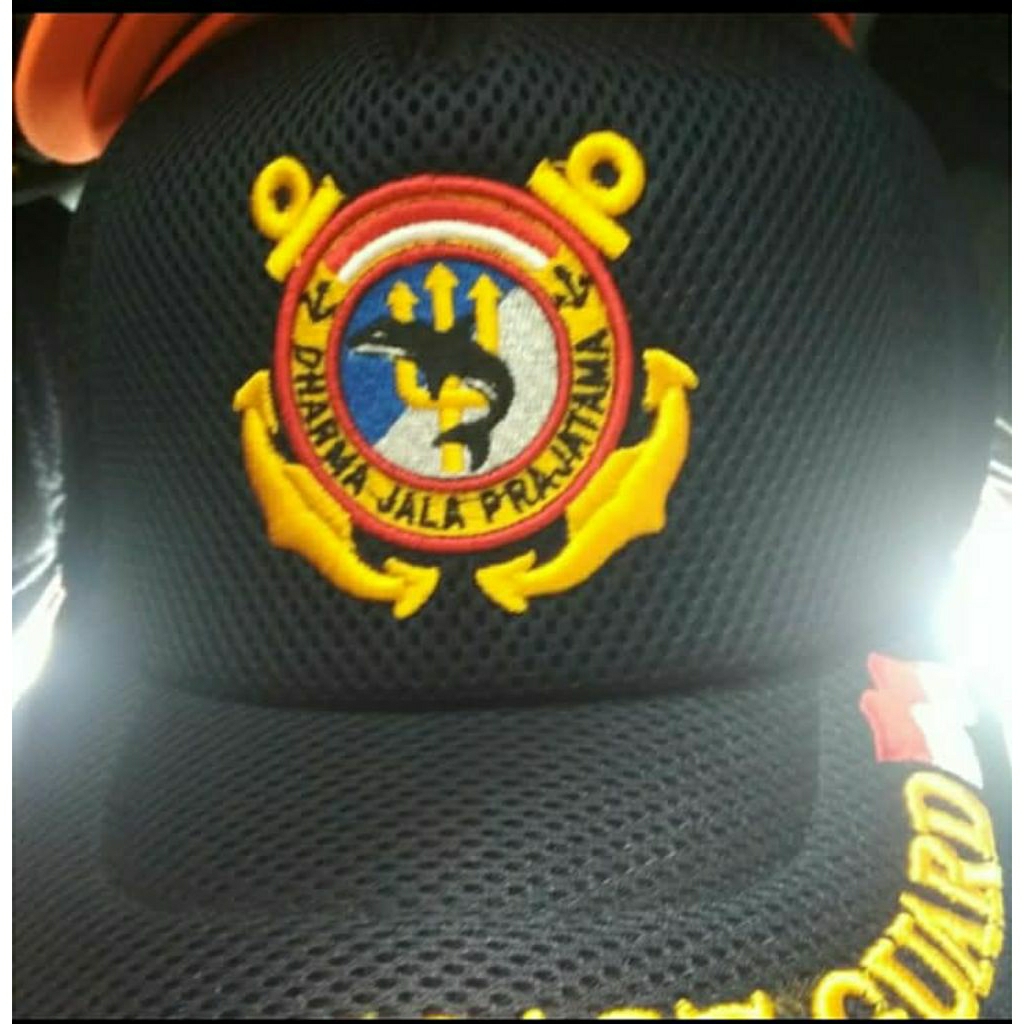 topi jaring bordir coast guard
