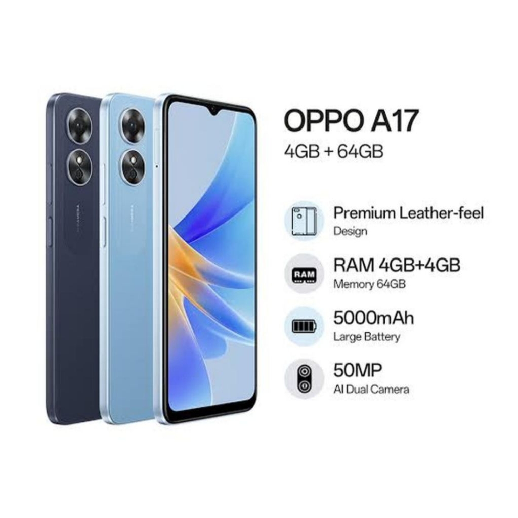 HP OPPO A17 4/64 GB - OPPO A 17 RAM 4GB ROM 64GB GARANSI RESMI