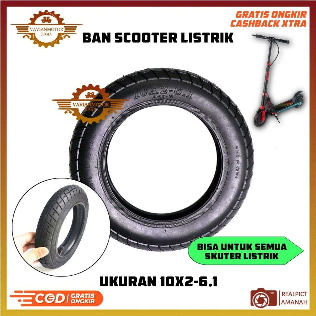 Ban Scooter Listrik 10x2-6.1 Import | Tahan Lama, Cocok Xiaomi Mijia, Exotic, Dualtron, Universal