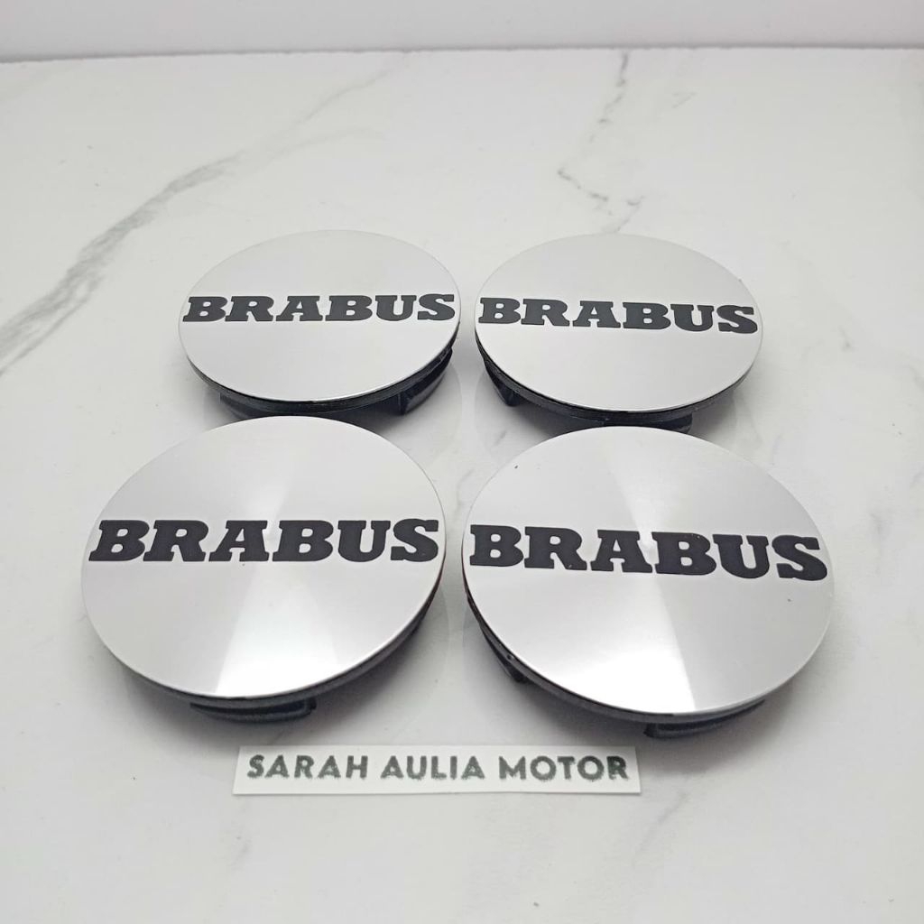 Dop Roda tutup velg racing variasi datar CHROME BRABUS diameter 6,5cm harga set
