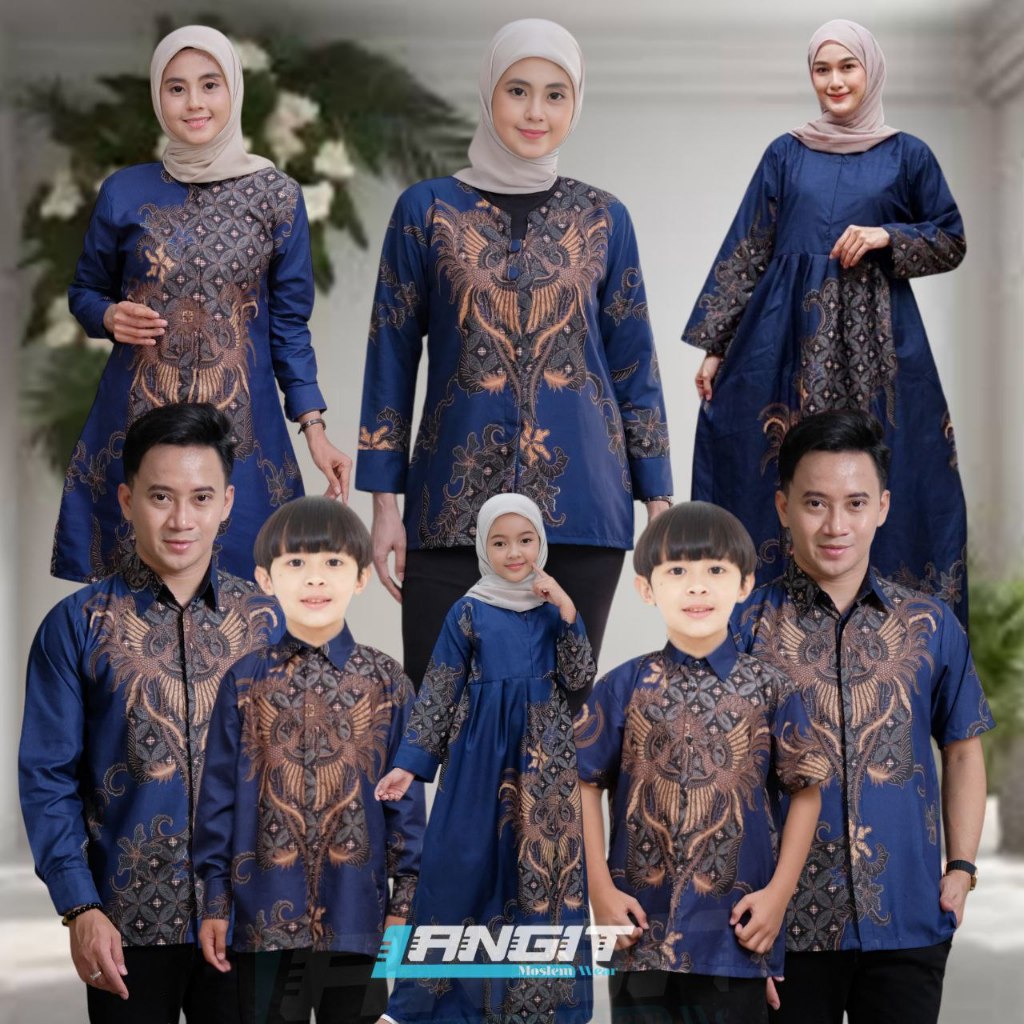 Couple Batik Keluarga Ayah pasangan & anak laki laki// Atasan Batik Cowok Dan Cewek tunik Dewasa