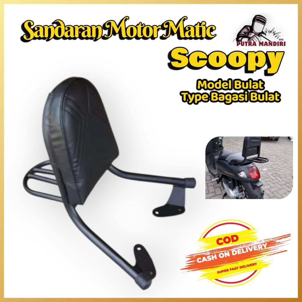 Sandaran Jok Motor Matic Scoopy Model Bulat/Sandaran Jok Motor