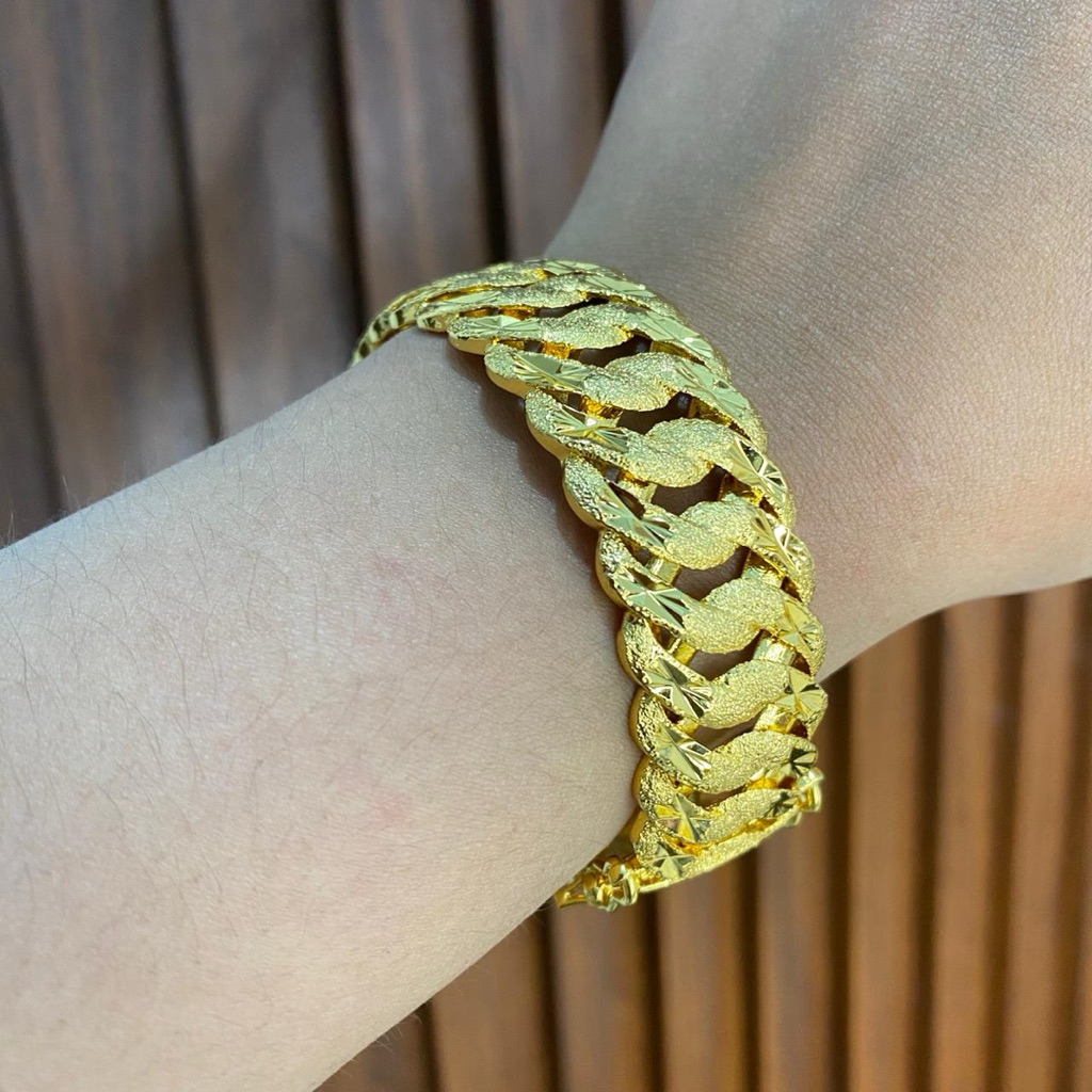 bangle dubai lebar 2 cm lapis emas