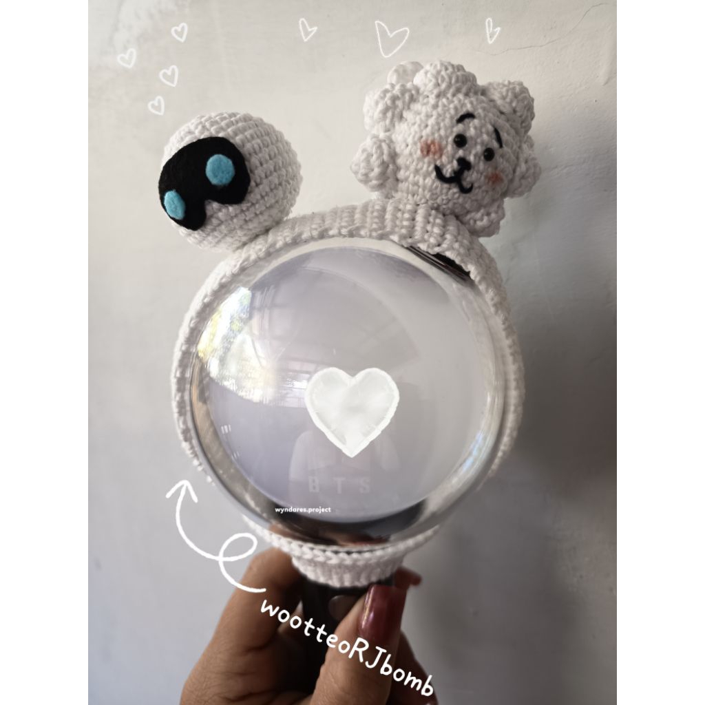 wootteoRJbomb #RJ #bt21 #wootteo #kimseokjin #lightstickcover #armybombdeco #amigurumi