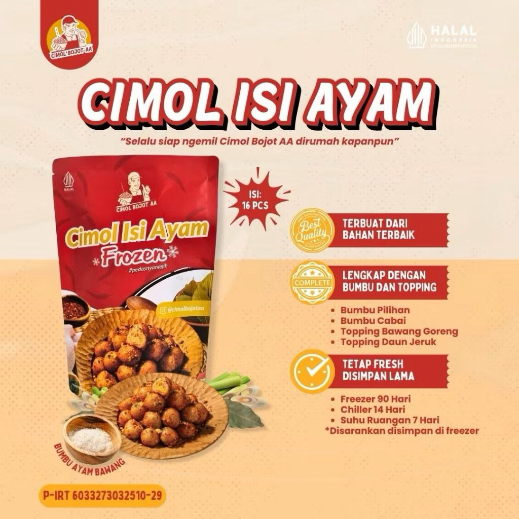 

Cimol Bojot AA Isi Ayam Rasa Ayam Bawang