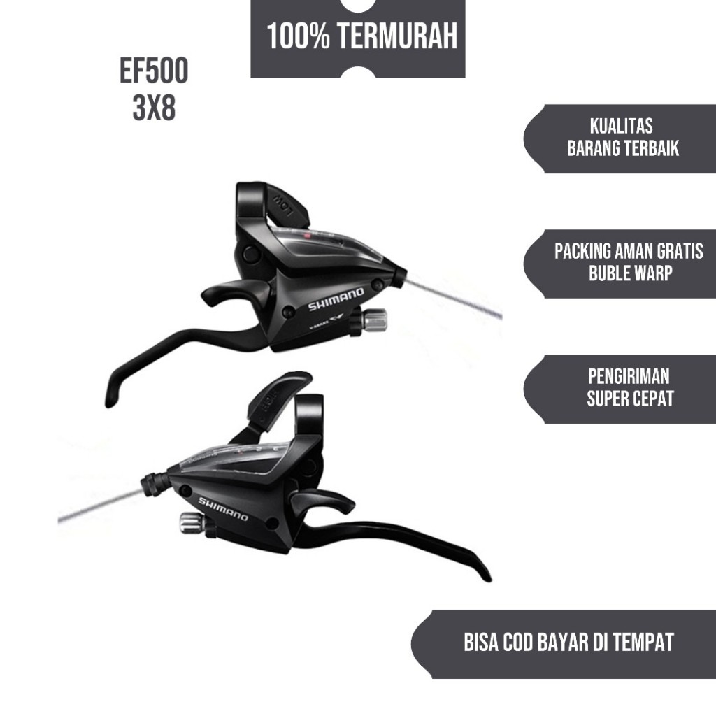 Shifter Brake Set Sepeda Shimano ST-EF500 3 x 8 Speed Operan Gigi Sepeda Lipat MTB DLL