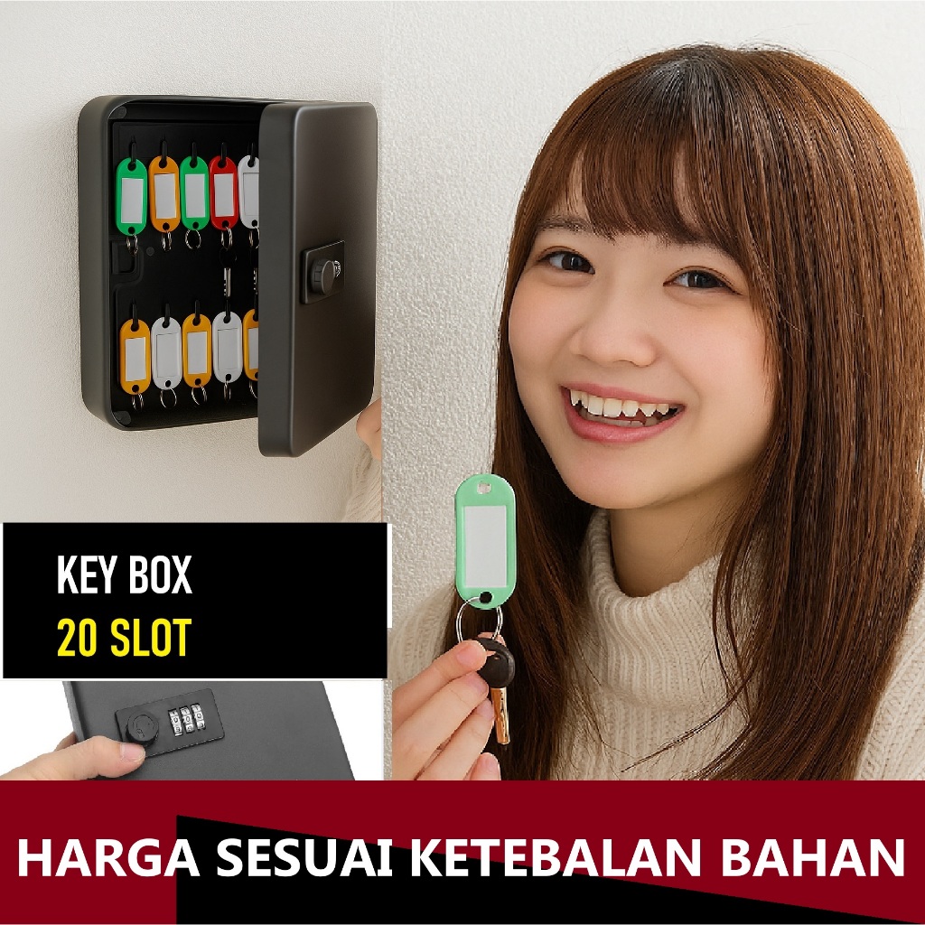 Key Box gantungan kunci tempel dinding Brankas Kunci dinding include baut