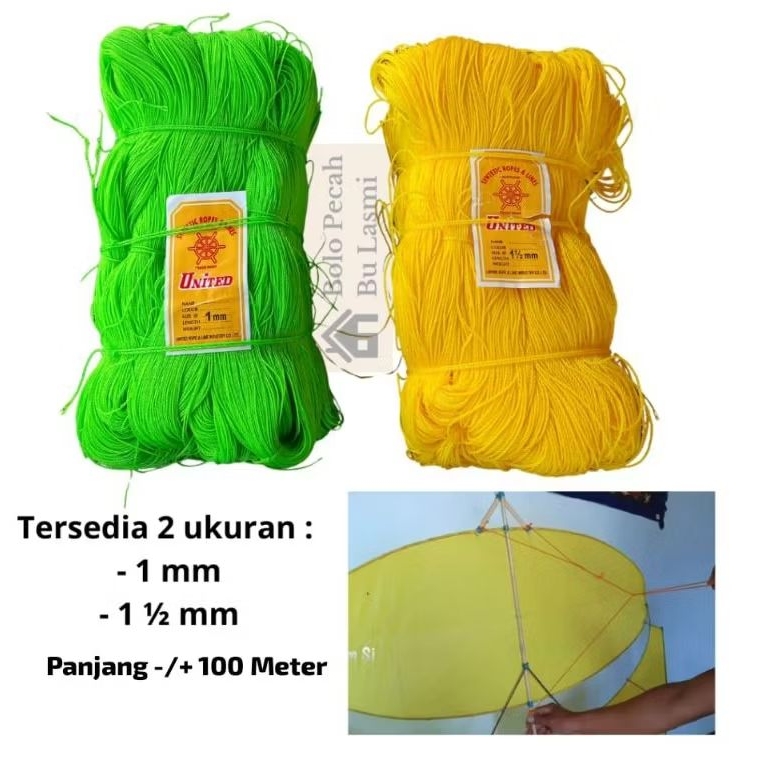 BL - (Panjang -/+ 100 meter) / Tali Tambang Tampar 1 mm dan 1,5 mm / Tali Layang-layang / Tali Tukan