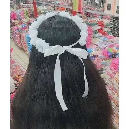 FLOWER  CROWN PUTIH/FLOWER CROWN NATAL /FLOWER PENGHIAS RAMBUT