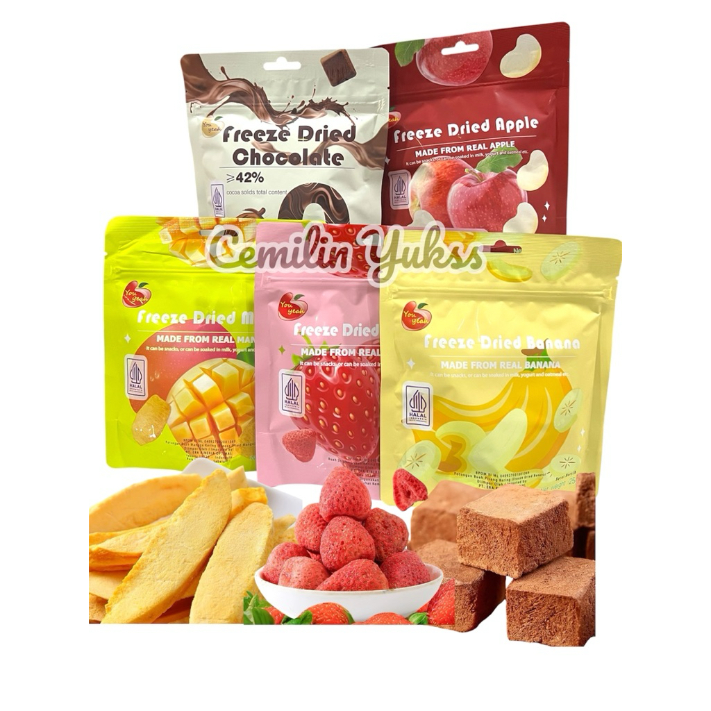 You Yeah Freeze Dried Strawbery Dried Chocolate Dried Banana Dried Mango Dried Apple Buah Kering