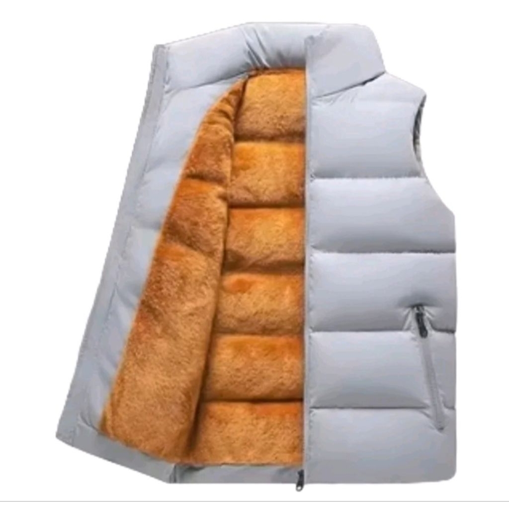 Jaket rompi pria daleman bulu/ rompi motor pelindung dada/ Jaket rompi hangat tebal bulu/ rompi bulu