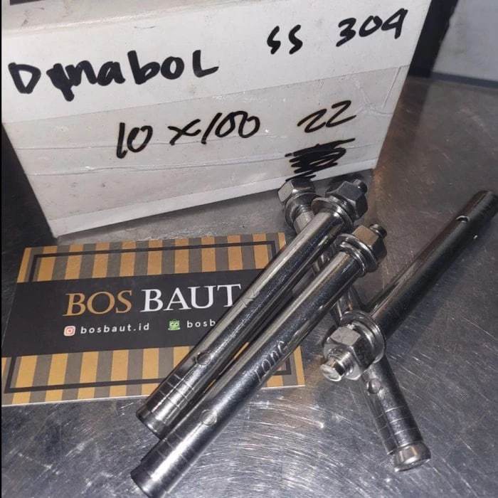Dynabolt SS304 M10X100 /Baut Beton/Dinabol /Dinabolt Stainless M10X100