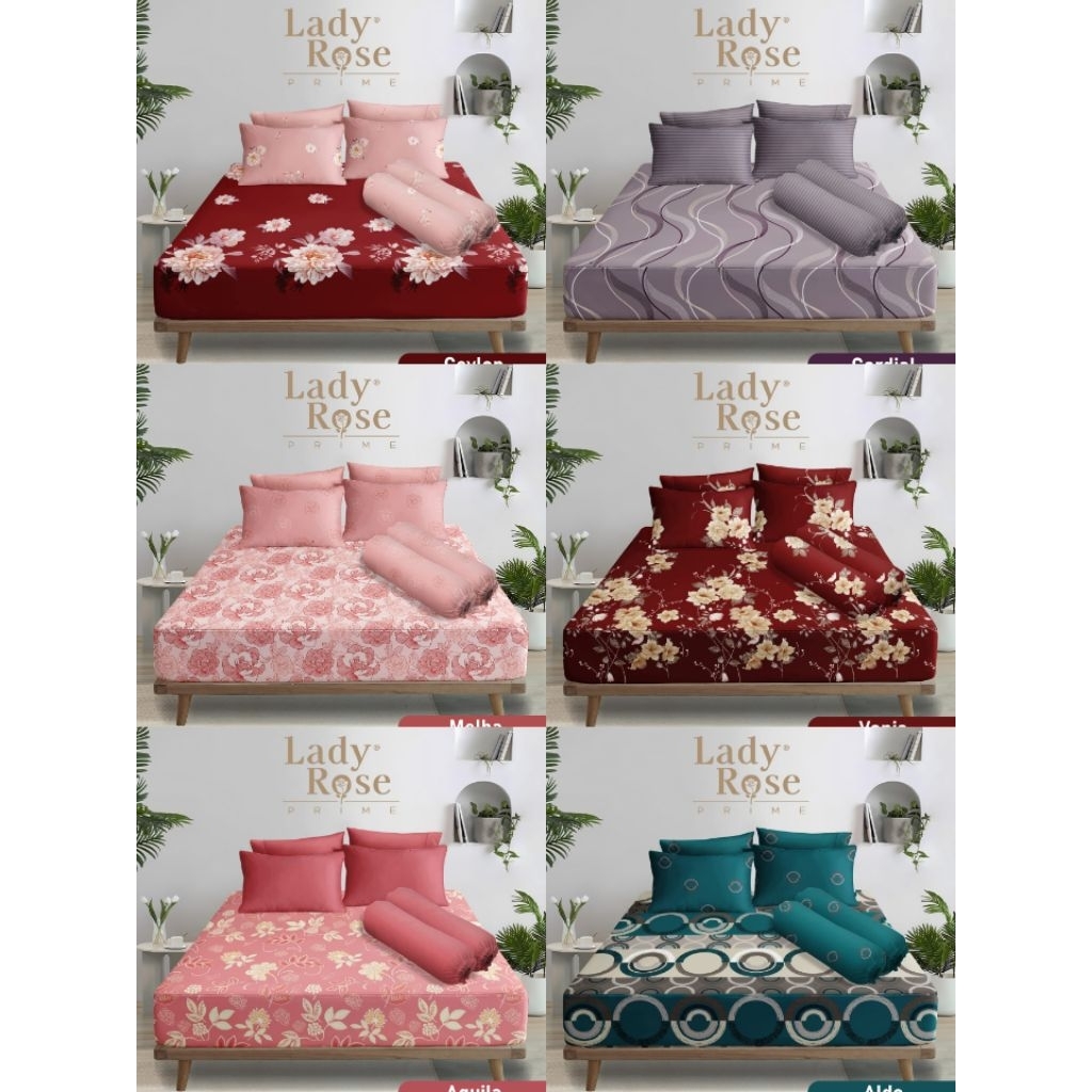 LADY ROSE SPREI 180X200 BANTAL 4 / SPREI LADY ROSE SARUNG BANTAL 4