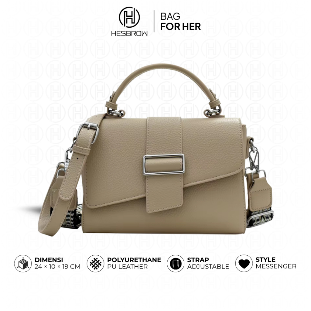 Tas Selempang Wanita Hesbrow Alto Sling Bag Jinjing Bahan Kulit PU Premium Kerja Kantor