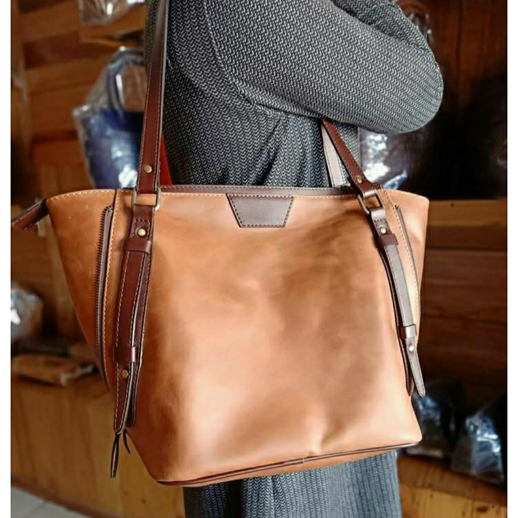 [PAPARILLO] Tote Bag Kulit/Tote Bag Kulit Asli/Tote Bag 2 in1/Tote Bag Murah/Tote Bag Kulit Premium/