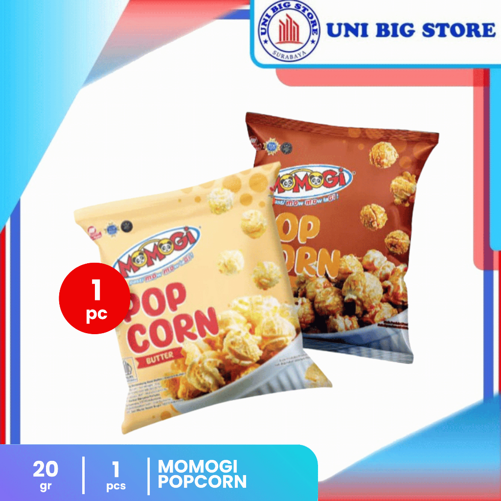 Momogi Popcorn Butter dan Caramel 20 gr Berondong Jagung Mentega