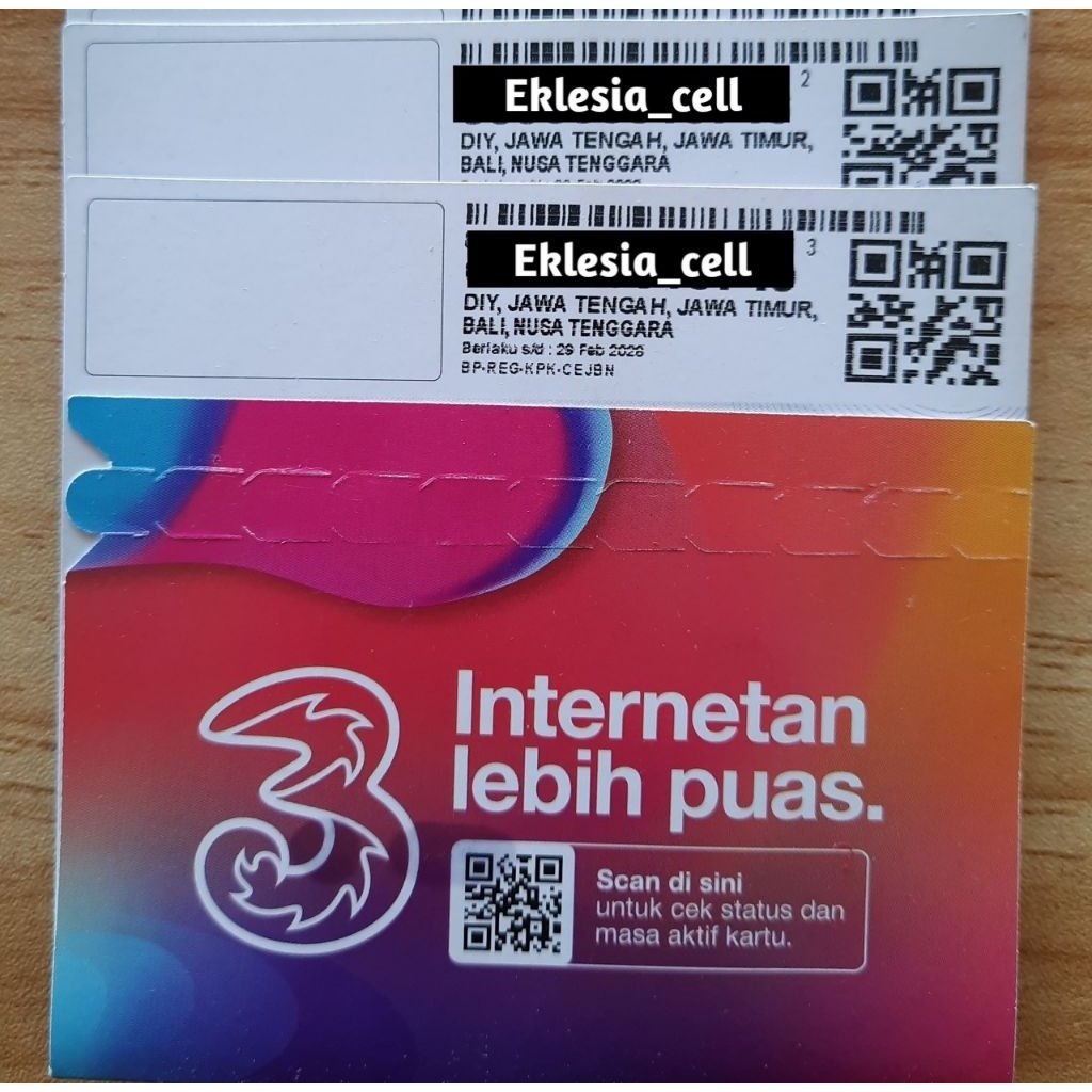 Kartu Perdana Kosongan / KPK / Kartu Untuk Upgrade Kartu Tri