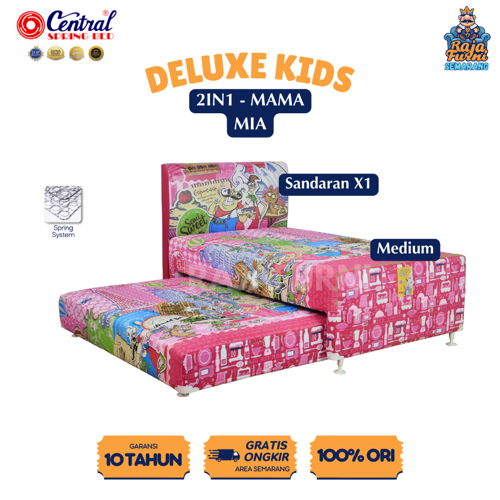 CENTRAL SPRING BED 2IN1 KIDS MAMA MIA