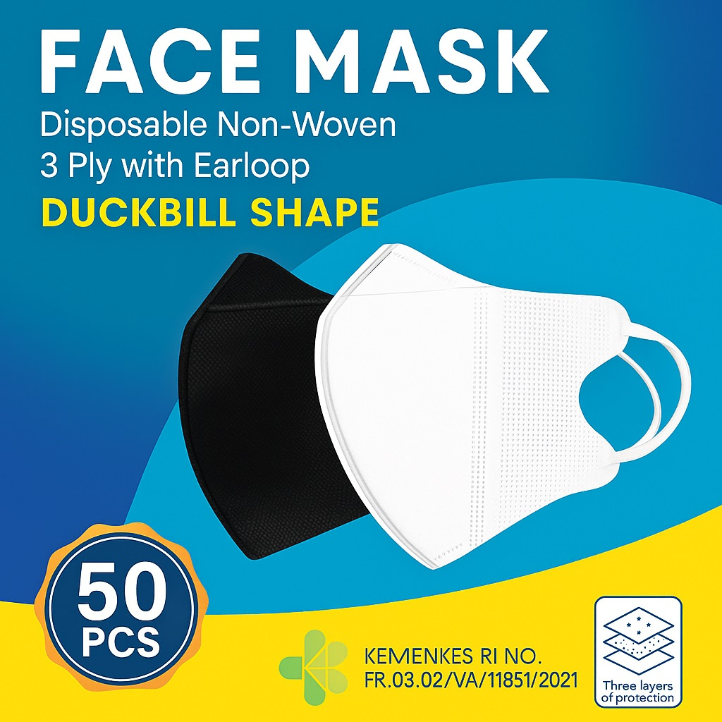 Masker Duckbill 3ply 50pcs