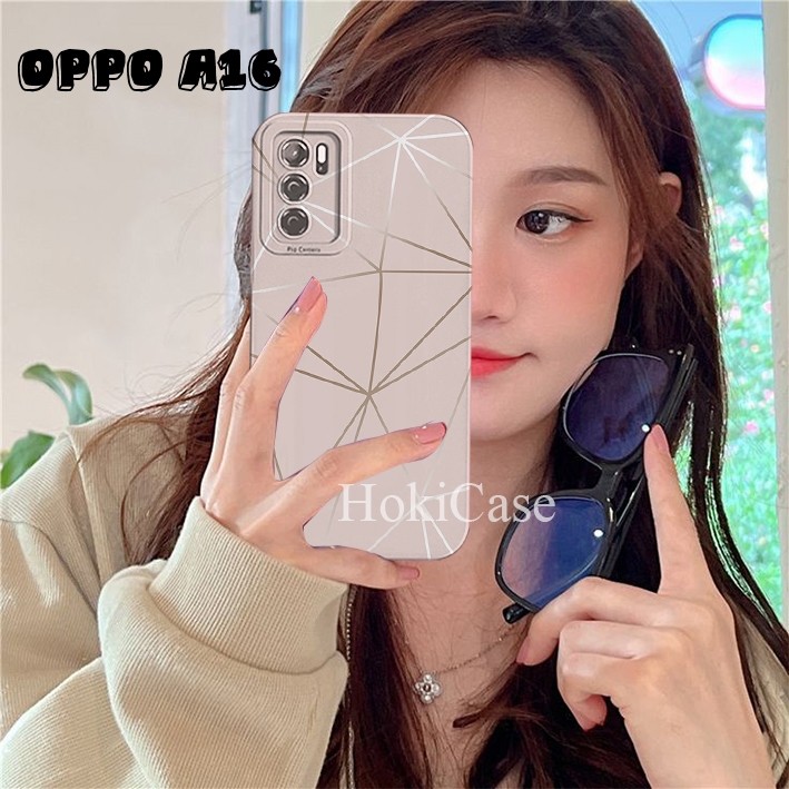 Cassing Oppo A16 - Case Oppo A16s - Oppo A54s Motif kotak best seller vilar lentur[HC10]
