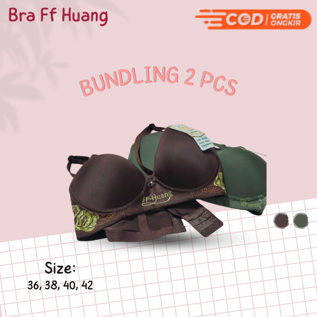 (2Pcs) Bra FF Huang Bh Bordir FF Huang Polos BH Wanita