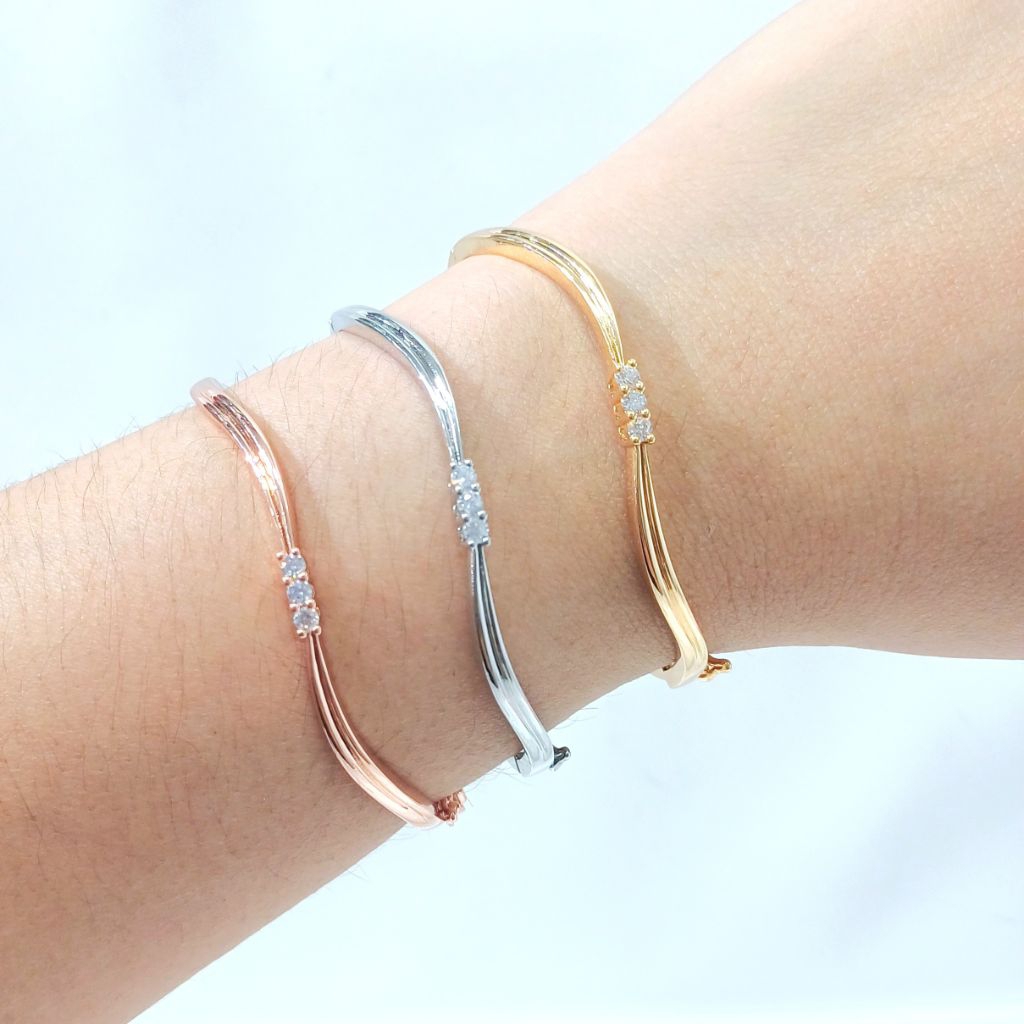 Gelang Bangle Gelombang Permata Tiga
