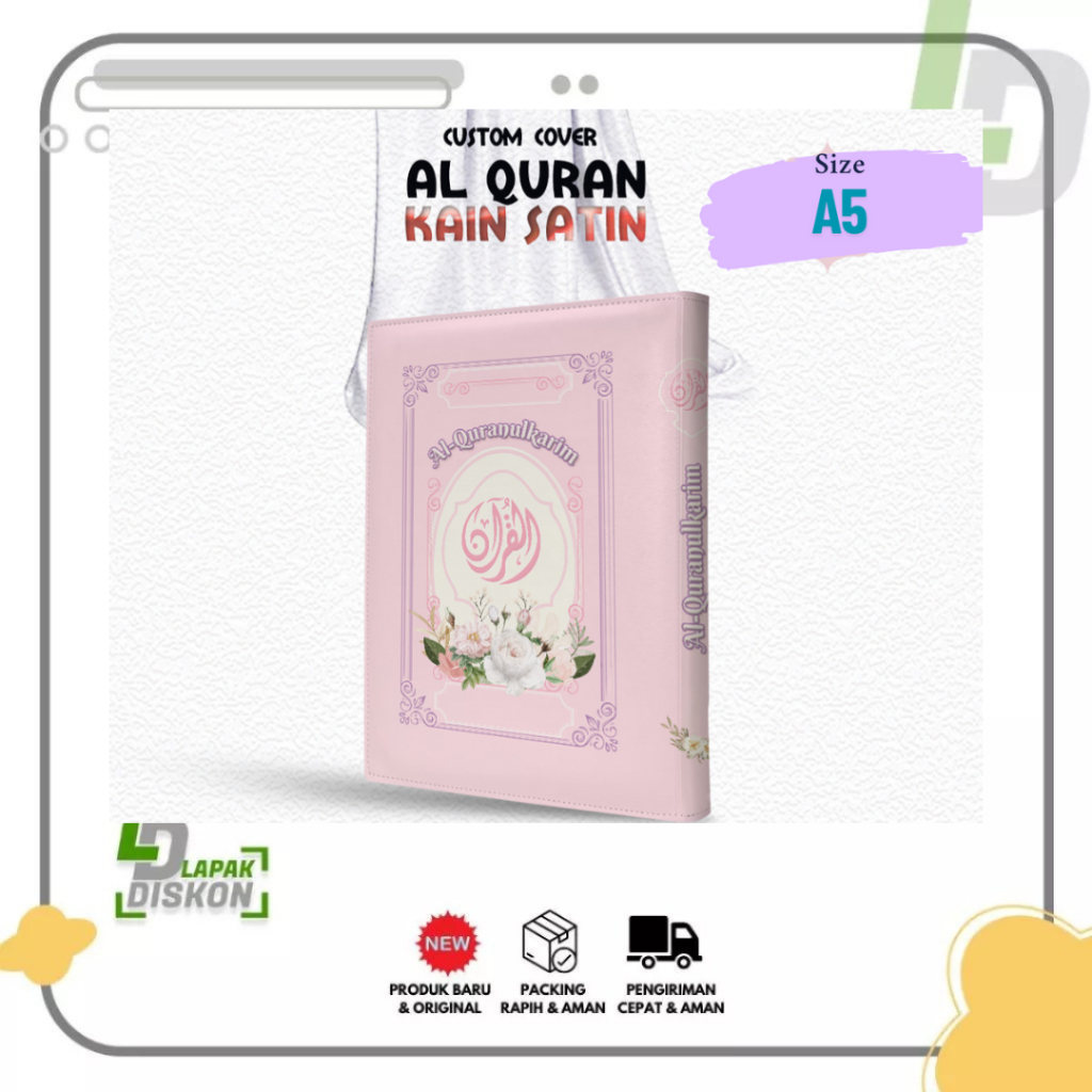 

LD - Cover Al-quran Hanya Cover saja Bisa Custom Pakai Nama tanpa al-quran ukuran A5 Bahan Satin ( Varian Warna Pastel )