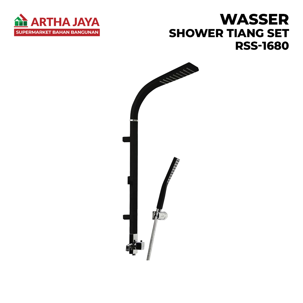 Wasser Shower Tiang Set RSS-1680 Rain Shower Merah / Hitam