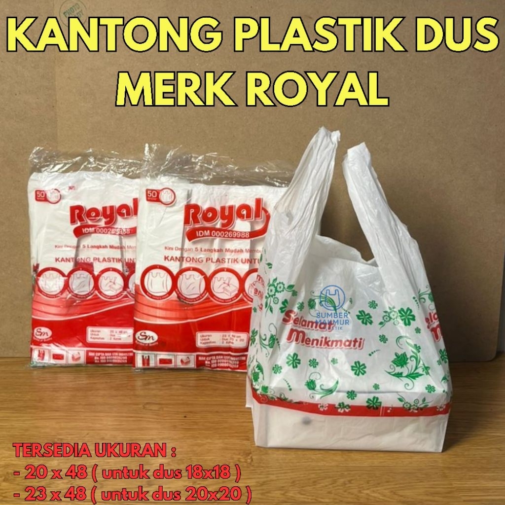 Kantong Plastik Makanan Serbaguna 20x48 & 23x48 cm | Plastik Kotak Nasi Tebal Muat 2 Dus Box Isi 50