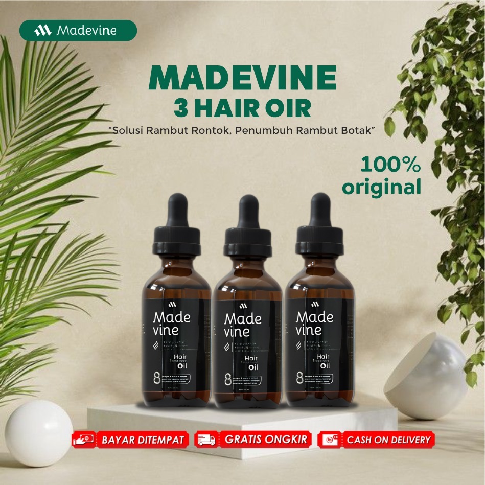 MADEVINE - Serum bebas rontok/botak/ketombe/kering dan penumbuh rambut - Madevine Hair Oil (3pcs) (P