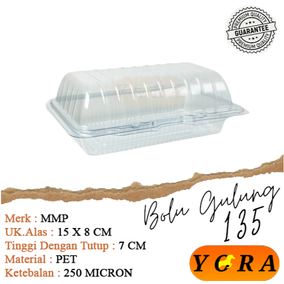 MIKA BOLU GULUNG MINI UKURAN 15cm ISI 50 PCS / MIKA BG 135 / MIKA BOX KOTAK / TEMPAT BROWNIES / TEMP