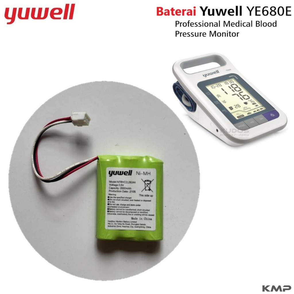 Baterai Batere untuk Tensimeter Yuwell YE 680E YE680E Original Ni-MH Rechargeable