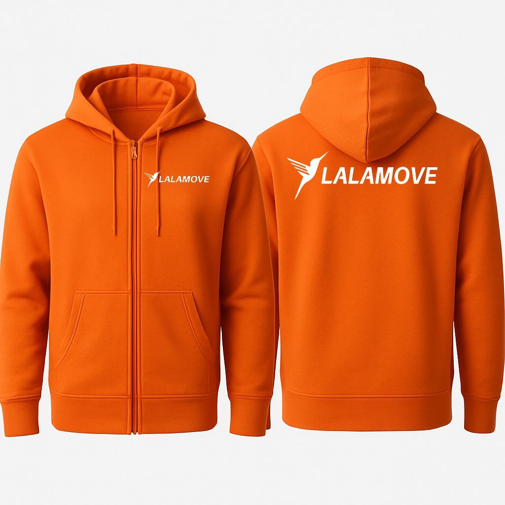 Jaket Hoodie res Lalamove sablon Unisex katun Terlaris