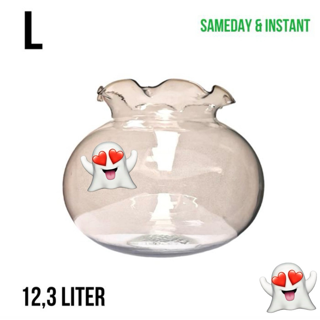 Aquarium Bulat 12,3 Liter Toples Ikan Undian Acara Dekorasi Rumah