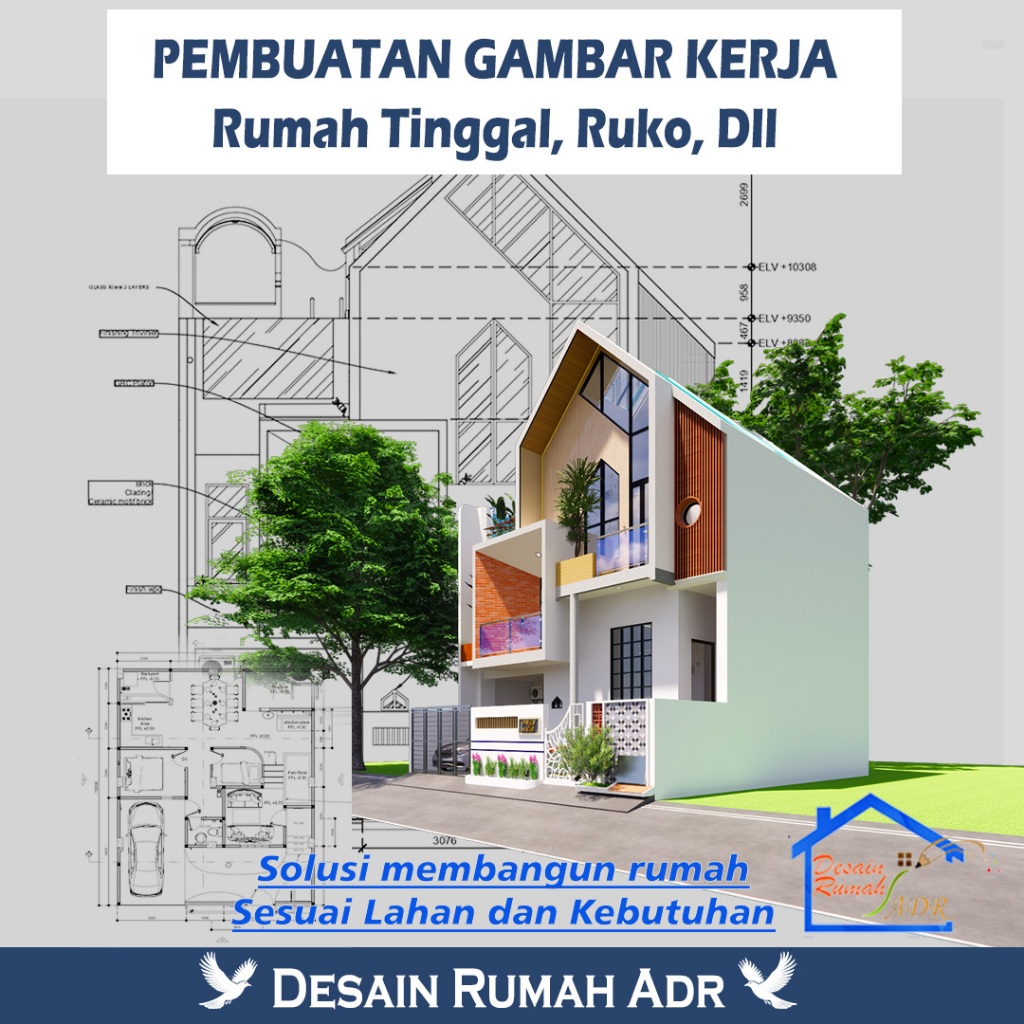 Jasa Desain Rumah, Villa, Kantor, Cafe, Interior & RAB Lengkap