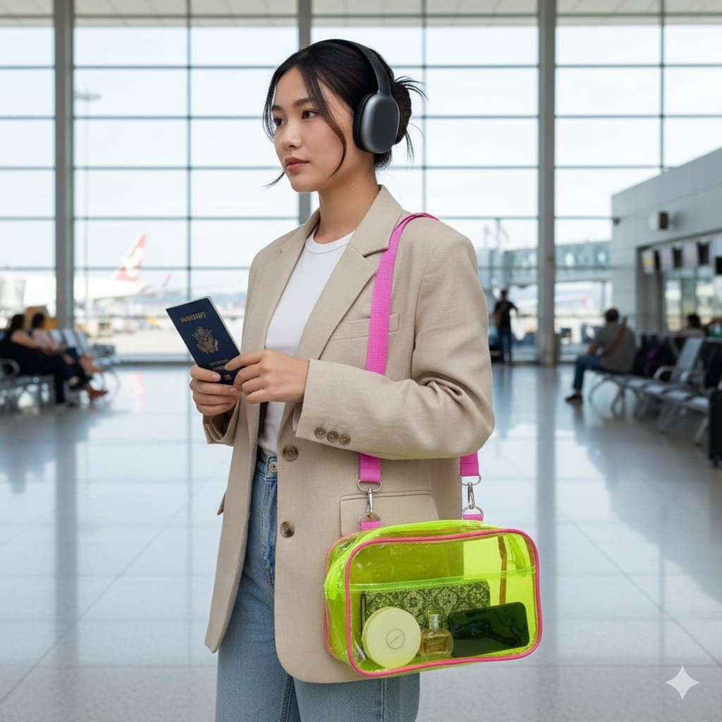 Tas Konser Sling Bag PVC Mika Tas PVC Persegi Panjang Tas Sling Bag