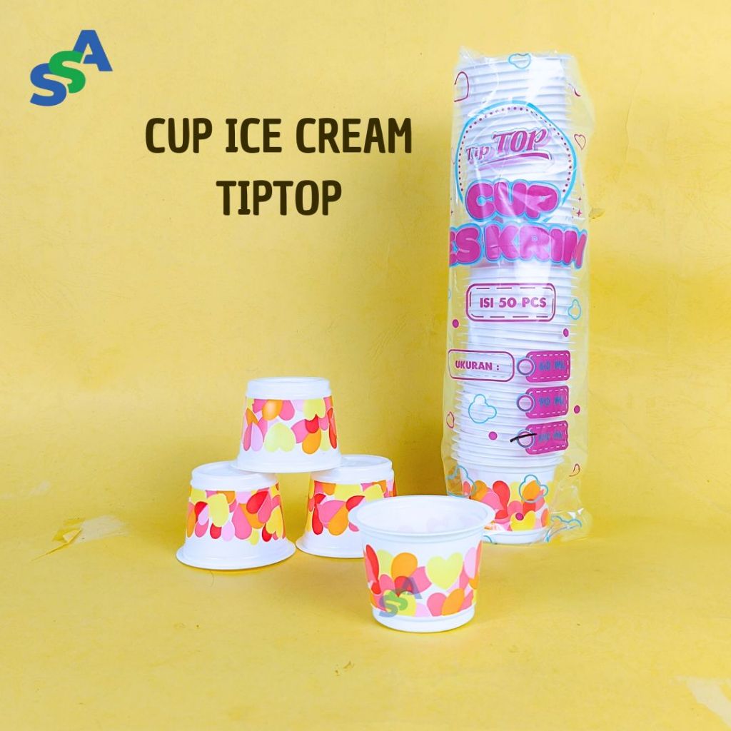 TIPTOP CUP ICE CREAM 100 ML ISI 50 PCS / CUP ICE CREAM PLASTIK