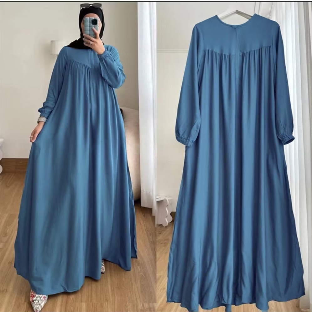 (Model Simpel) Gamis Ibu Ibu Terbaru / Gamis Bergendi Wanita Terbaru 2025 Busui Mewah Elegan Terbaru