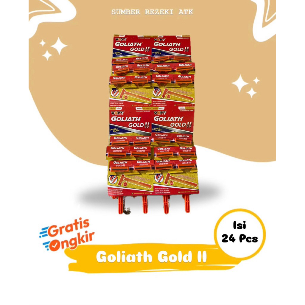 Pisau Cukur VOXY Goliath Gold II – Razor Sekali Pakai Double Blade (Isi 24 pcs) Kerokan