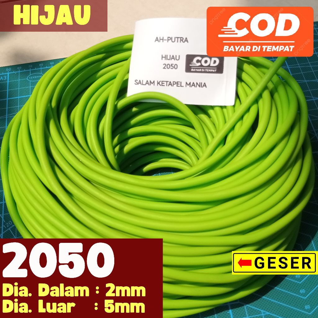 karet ketapel tube 2050 HIJAU ketapel ikan