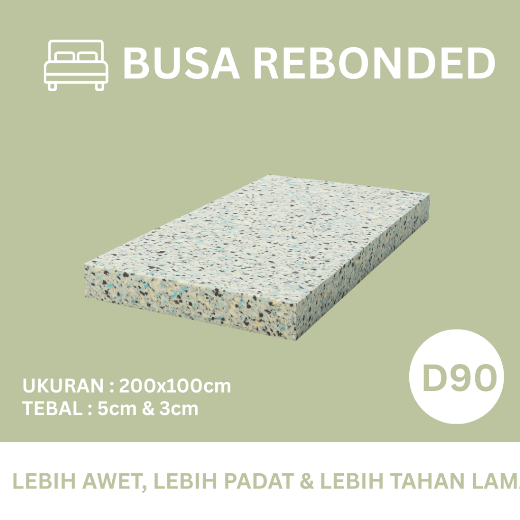 Rebonded Foam - Busa Rebonded - Alas Tidur - Lembaran - 200x100cm D90