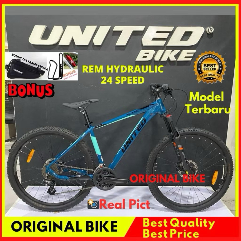 SEPEDA MTB 27,5 UNITED STAVROS 27.5 MIAMI 3.0 FRAME ALLOY 24SPEED SHIMANO NEW WARNA TERBARU