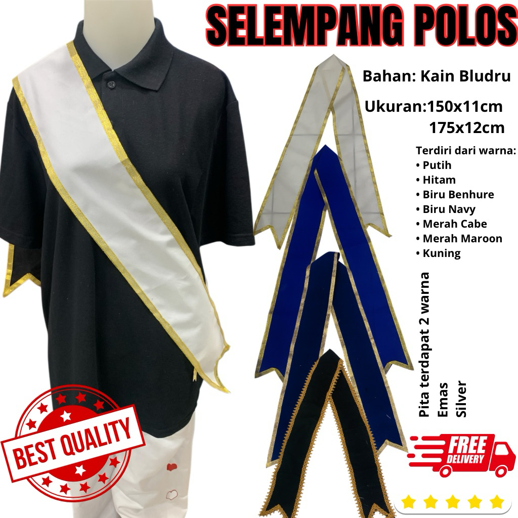 Selempang Bludru-Selempang Polos-Selempang Wisuda-Selempang dewasa-Selempang Anak