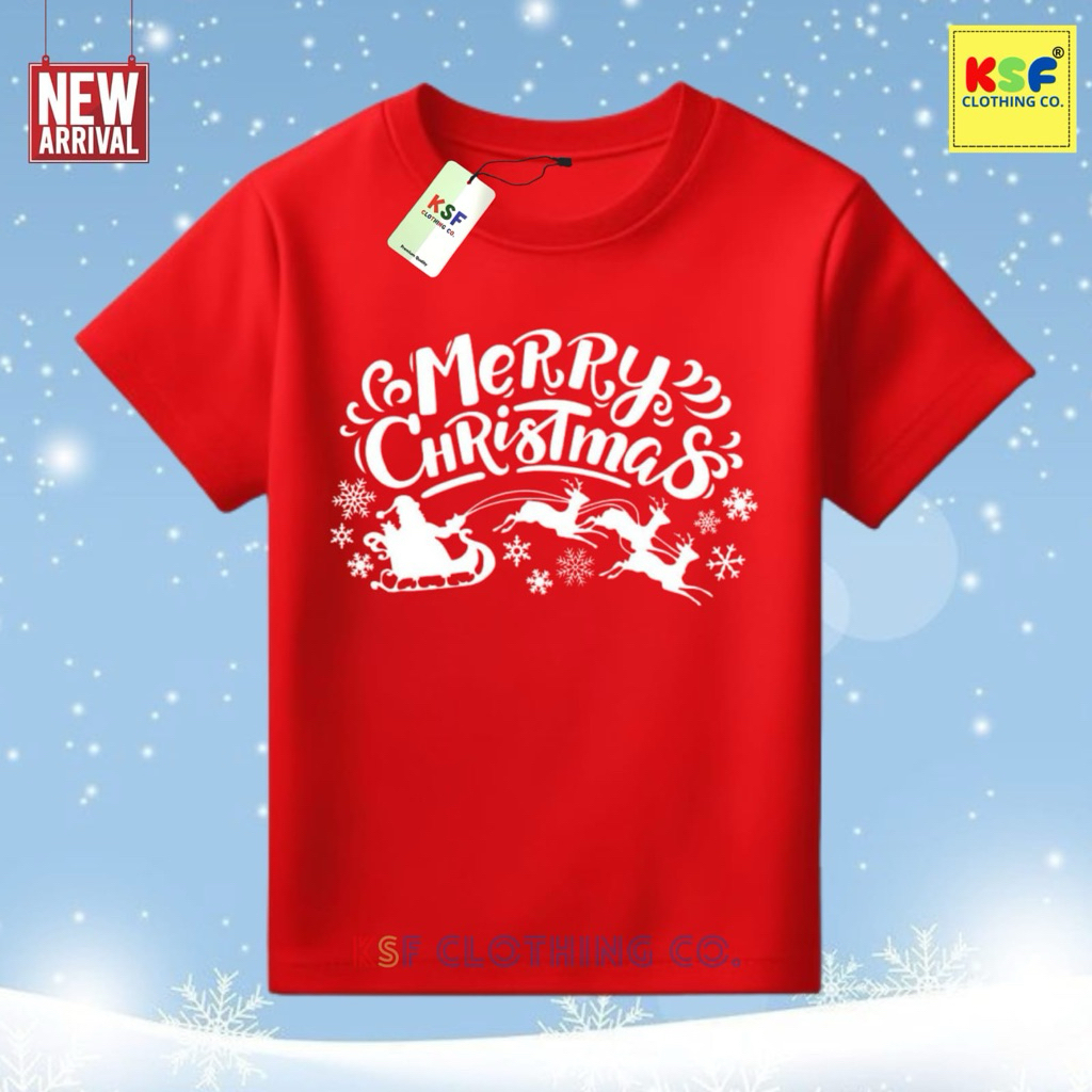 KSF - KAOS NATAL MERRY CHRISTMAS BISA UNTUK COUPLE PASANGAN & COUPLE KELUARGA / Atasan Baju Kaos Ana