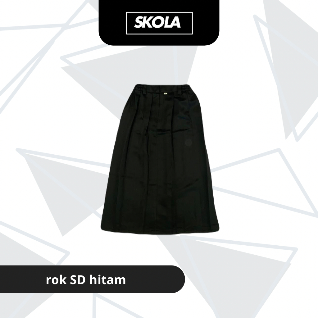 SKOLA - Seragam Sekolah  Rok SD Hitam Rempel Panjang Bahan Elemen