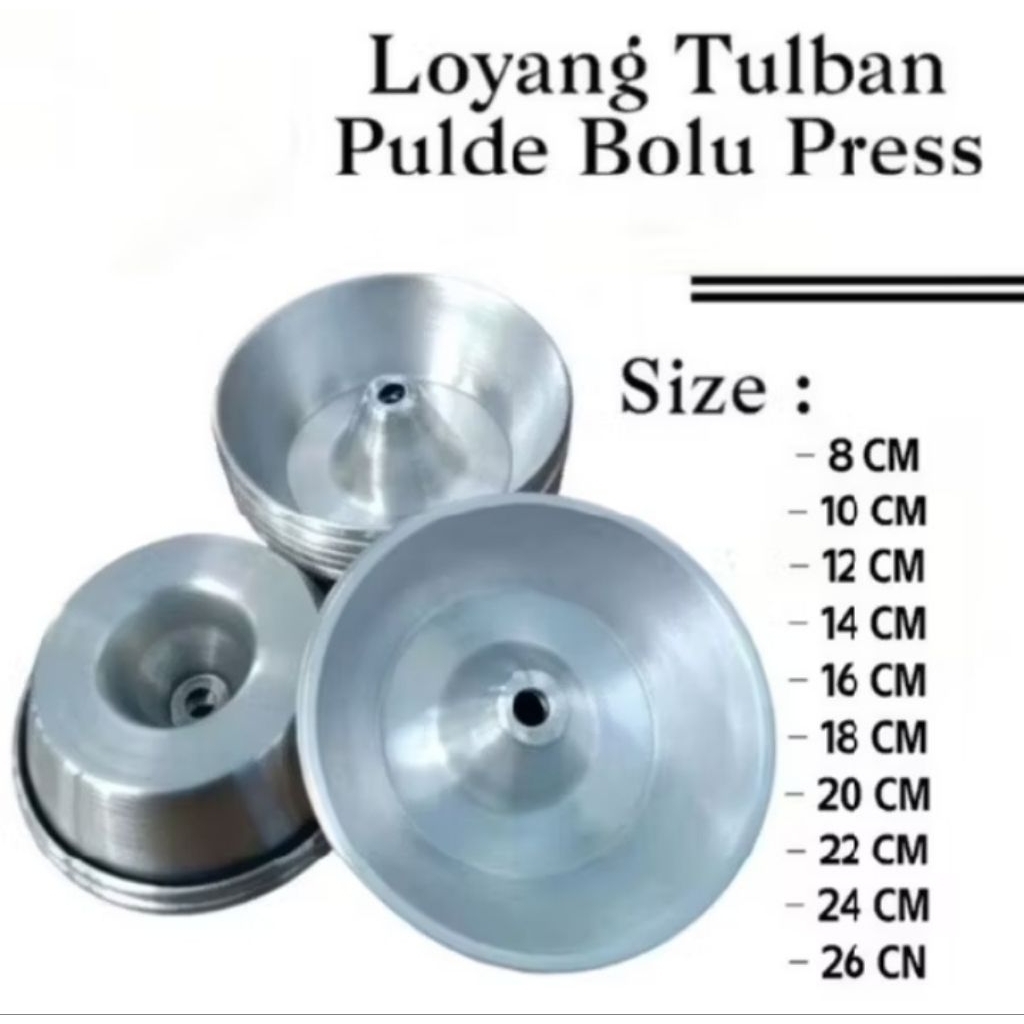 Loyang Tulban Pulde/Loyang Bolu Tulban Press Diameter 8cm/10cm/12cm/14cm/16cm/18cm/20cm/22cm/24cm/26